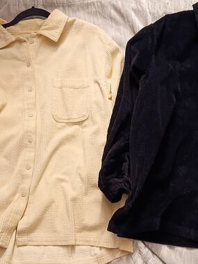 2 Vintage L.L. Bean Women's Size XL Button 100% Cotton Shackets